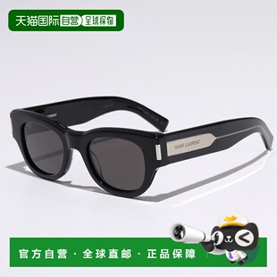 男士 日本直邮SAINT 573 全框猫眼眼镜带标志黑水晶灰 LAURENT