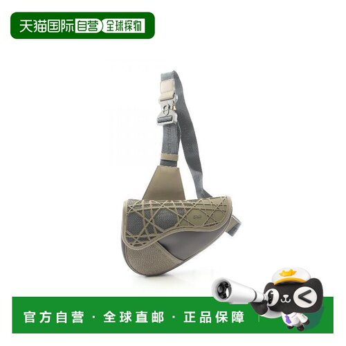 日本直邮中古Dior迪奥男包A级95新body bag随身包尼龙腰包灰色