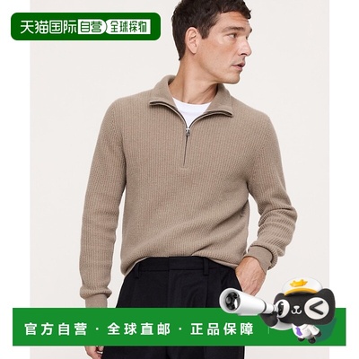 1h可退 日本直邮BANANA REPUBLIC 男装 羊毛30%羊绒 半拉链针织衫