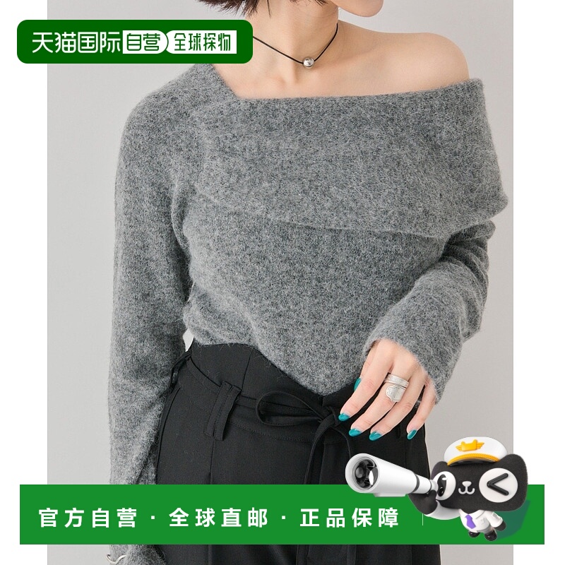 1h可退 日本直邮mystic 女装 单肩设计针织衫 显瘦褶皱细节 MYZ10