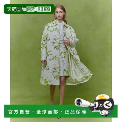 日本直邮LOULOU WILLOUGHBY 女装 RATTI柠檬图案圆领风衣 金属扣