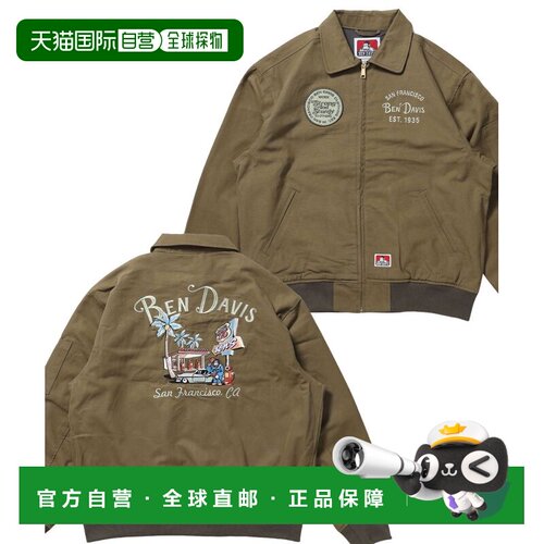 日本直邮BEN DAVIS 男女同款 棉质重磅刺绣纪念夹【付后1h可退】
