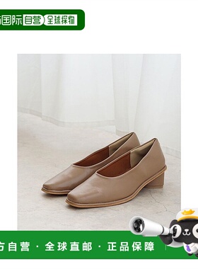 【日本直邮】Menuemenue方头变形鞋跟高跟鞋（1034GreigePU）单鞋