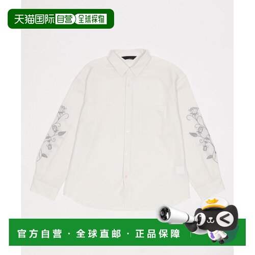 WEGO 男装 长袖刺绣宽松衬衫 MT26SP03M0001