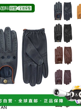 日本直邮DENTS 男士羊毛皮驾驶手套 5 号 1011 海军蓝/棕褐色 DEL