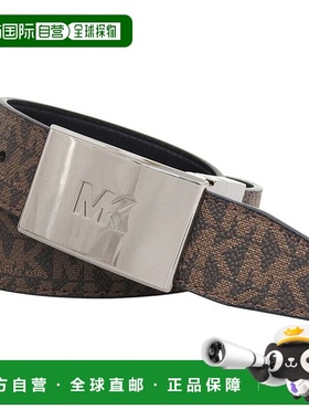 日本直邮Michael Kors 男士腰带棕色31 毫米CTFR MK 铭牌腰带36S5