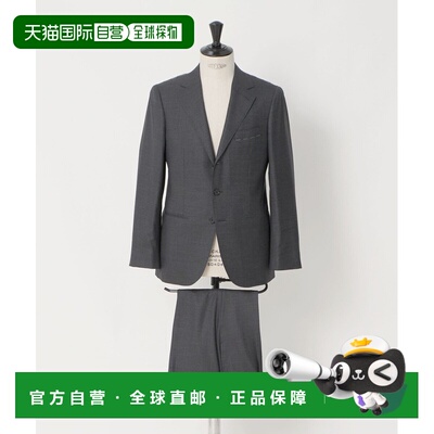 日本直邮UNITED ARROWS 男装 灰色鲨纹单排三粒扣S-MODEL弹力防泼