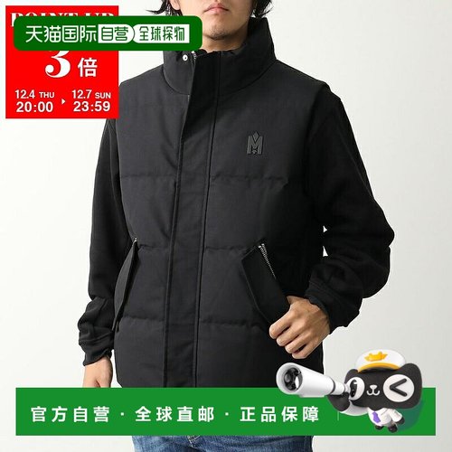 日本直邮MACKAGE JOSEPH 男士立领羽绒背心带品牌标志黑色
