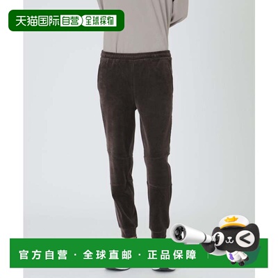 日本直邮Burberry 黑标Crestbridge丝绒针织运动裤棕色
