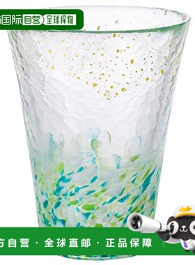 【日本直邮】ADERIA山空津轻玻璃杯绿色日本制 F-71908