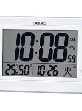 日本直邮Seiko Clock 置時計 SQ447W 白色 室內裝飾 家庭精工
