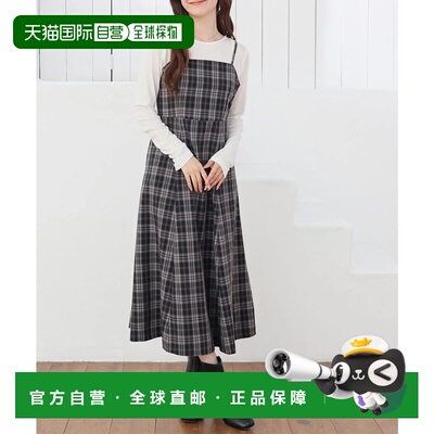 日本直邮Honeys 蜜丝 后绑带连衣裙 无袖 长款 大码 绑带 纯色 格