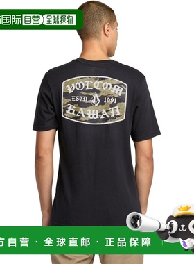 日本直邮VOLCOM 男女同款 中厚棉感半袖T恤 胸背印花设计 A57325H