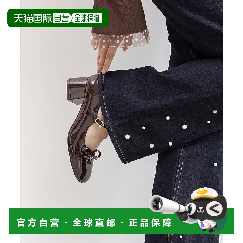 1h可退 日本直邮RANDA 女装 细带玛丽珍高跟鞋 金属logo装饰 方头