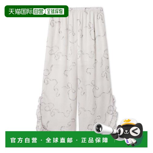 日本直邮SNIDEL HOME 蕾丝蝴蝶结长裤 灰色