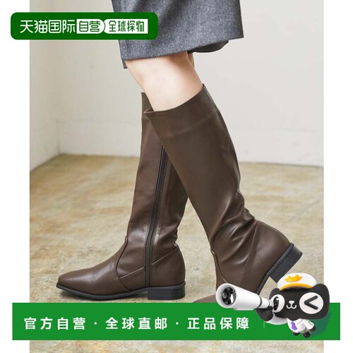 日本直邮Menue 方形头简约长靴 [ME8623BW02207]厚底