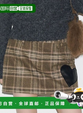 日本直邮EMODA 女装 仿皮心形贴片盒型迷你裙 042560871601半身裙