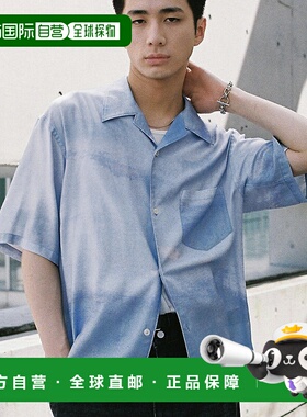 1h可退 日本直邮WYM LIDNM 男士抽象艺术半拉链衬衫 WYsh1498