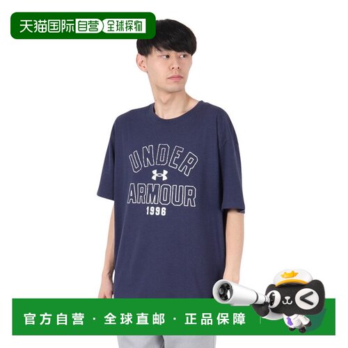 日本直邮Under Armour 印花圆领套头宽松短袖T恤 男款 海军蓝