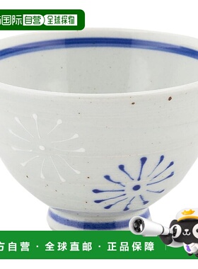 【日本直邮】波佐見焼 轻量饭碗 中号 花一珍 蓝色 日本制造 7401
