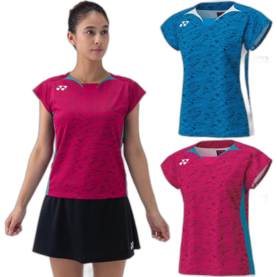日本直邮Yonex 女式衬衫合身衬衫网球羽毛球服上衣短袖 T 恤 2082