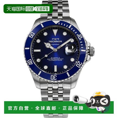 【日本直邮】TECHNOS T9C45SN 自动机械男表 背透 蓝色
