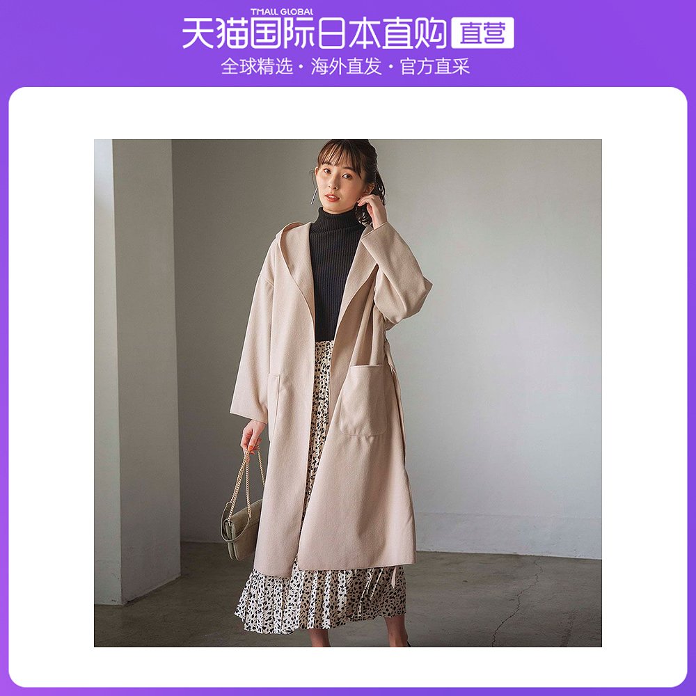 日本直邮GeeRA [WEB only] 羊毛状连帽长外套（米色）[M 码]