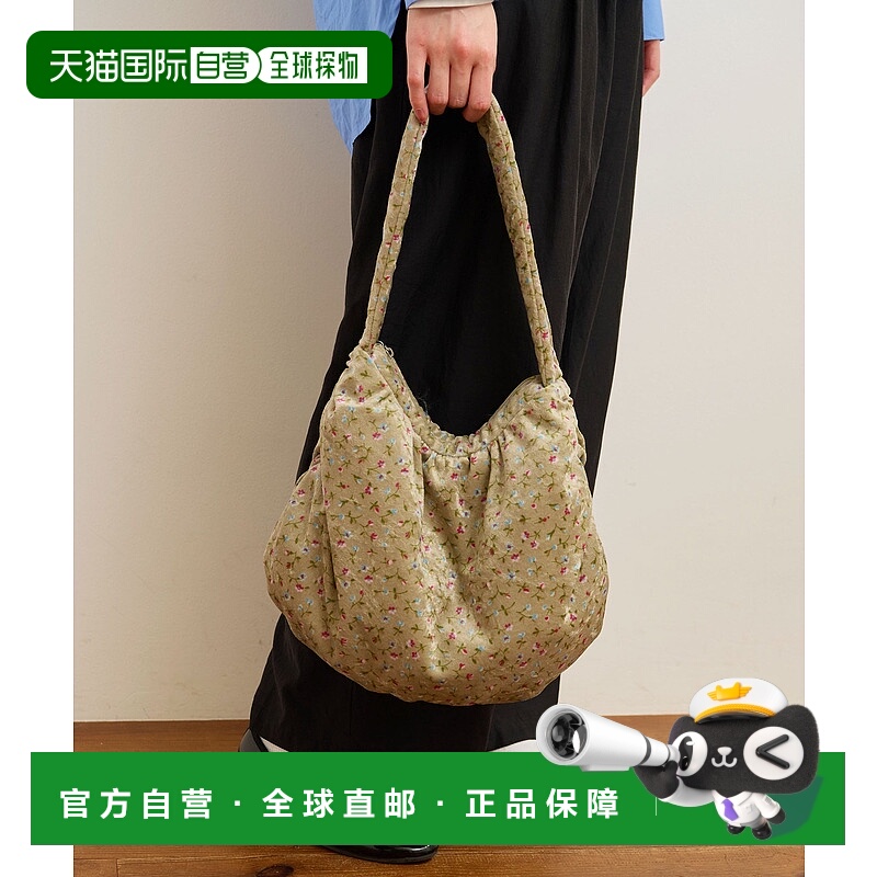 1h可退 日本直邮fig Ｌondon 女士 中绵填充 花卉印花 绒面托特包