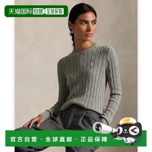 女士棉质缆纹针织长袖 1h可退 Lauren Ralph 圆领套 日本直邮Polo