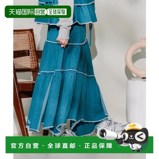 褶边半身裙 1h可退 联名 KAP 牛仔裙裙子针织潮流时 日本直邮RED