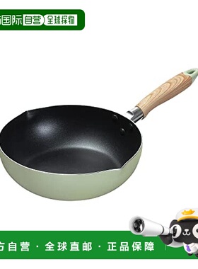 【日本直邮】珍珠金属 氟素涂层电磁炉适用炒锅24cm 绿色  HB-666
