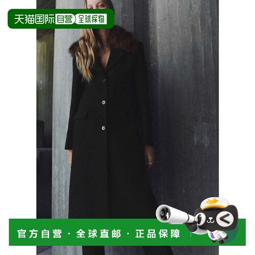 日本直邮MANGO 外套 LIPS 黑色长袖