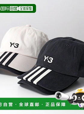 日本直邮Y-3 Y-3 棒球帽 Y-3 3S CAP JM9041 JN7183 女款纯棉条纹