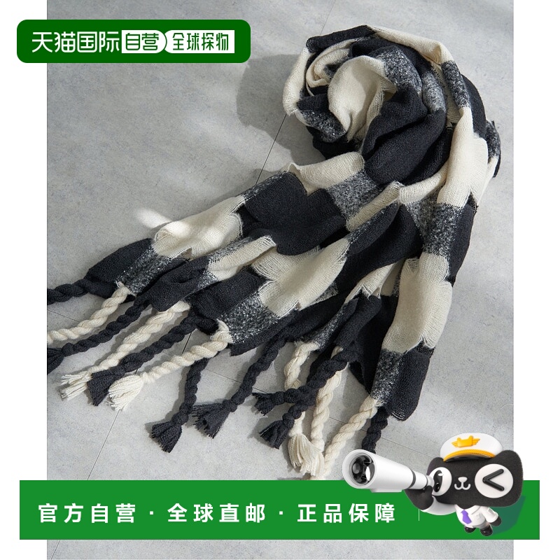 1h可退 日本直邮VENCE EXCHANGE 女士格纹流苏围巾 29810204