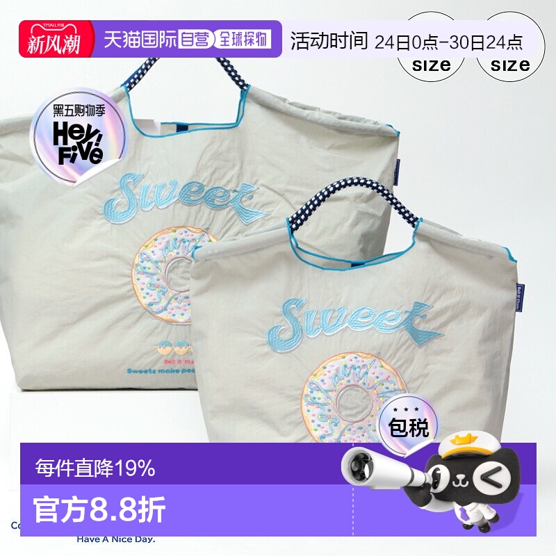 日本直邮ball&chain 女士大容量手提包轻便刺绣购物袋 M/L码