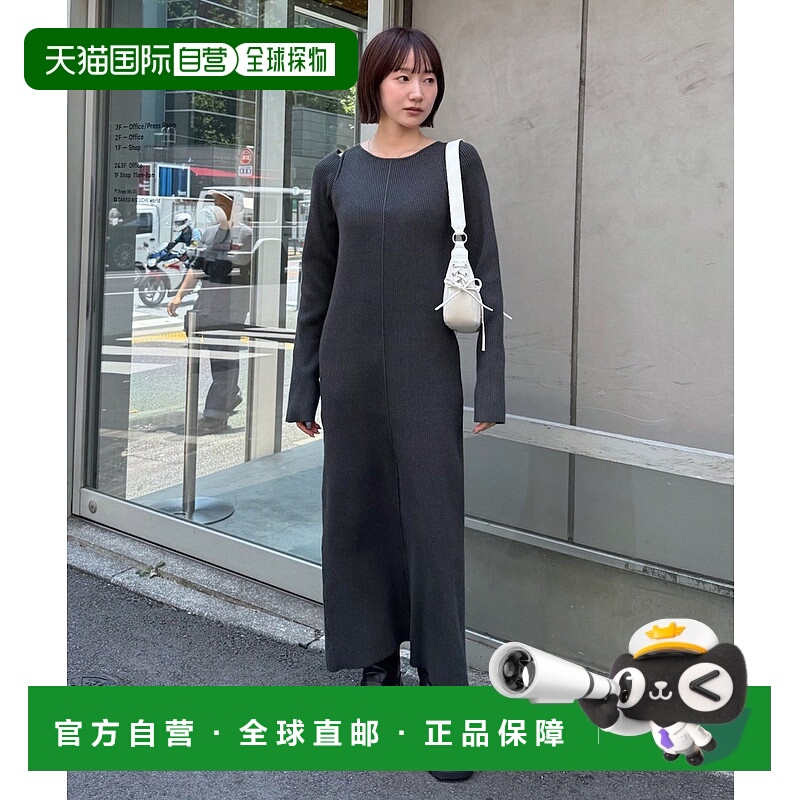 1h可退 日本直邮mline 女装 肩部镂空设计 针织连衣裙 修身显瘦 M