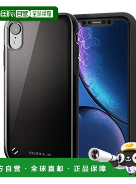 【日本直邮】宜丽客苹果XR手机壳付手机环耐冲击黑色PM-A18CTS2BK