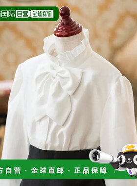 1h可退 日本直邮Catherine Cottage儿童带蝴蝶结的正式长袖白色衬