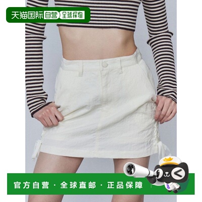 1h可退 日本直邮EMODA 女装 高腰A字迷你裙 侧边蕾丝绑带设计 042