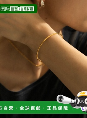 日本直邮SMELLY so' 女士窄线型黄金镀层银质手镯 SM232NF008
