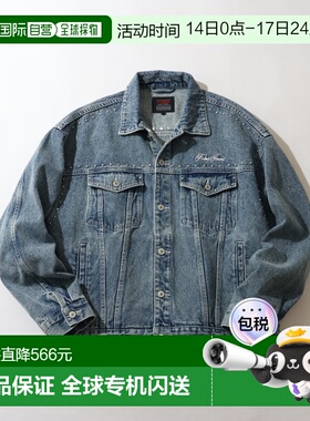 1h可退 日本直邮FUBU男女同款全棉丹宁夹克 带铆钉设计 FAM52309
