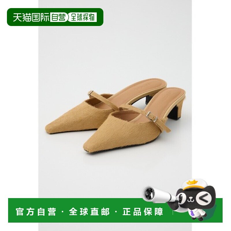 日本直邮MOUSSY 女士 马毛质感尖头绑带穆勒鞋 01【付后1h可退】