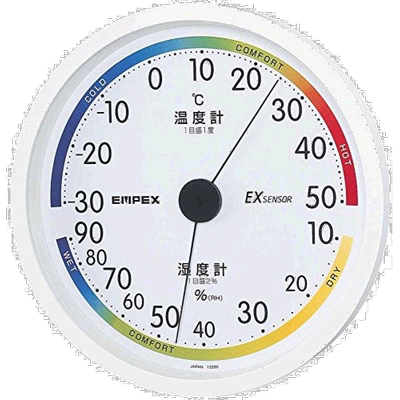 【日本直邮】EMPEX 挂壁式温湿度计白色 TM-2331温度计