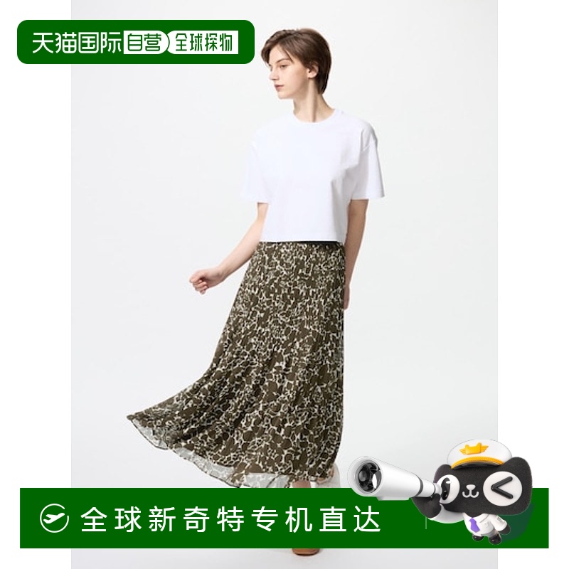 日本直邮UNIQLO 雪纺层叠半身裙新款