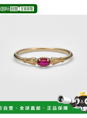 日本直邮日潮 agete 阿卡朵K10红宝石戒指叠戴
