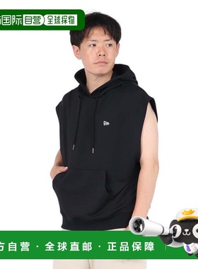 日本直邮NEW ERA 男士法式袖宽松吸湿排汗连帽套头卫衣 黑 [14410