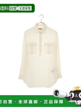 日本直邮中古Burberry博柏利女B级9新blouse女士衬衫丝绸上衣浅褐