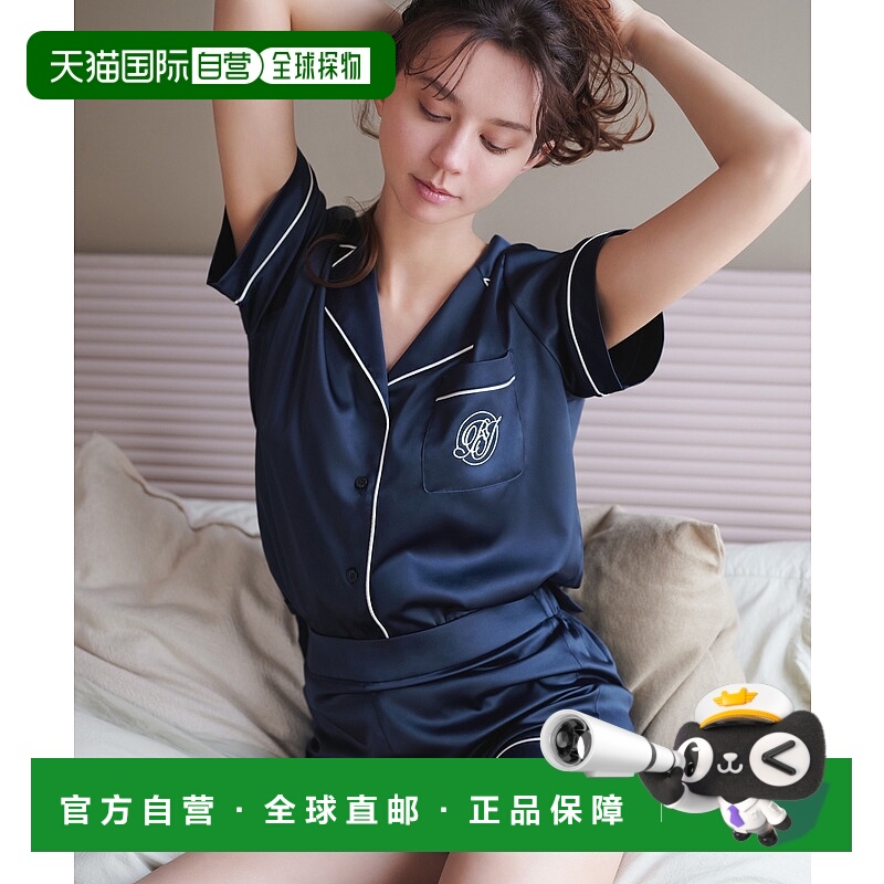 1h可退 日本直邮RAVIJOUR女士短袖丝光缎睡衣套装 R482831