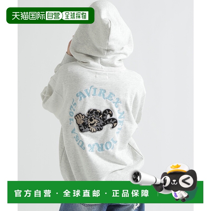 1h可退 日本直邮AVIREX 女装宽松刺绣半拉链派克外套 背部Tomcat