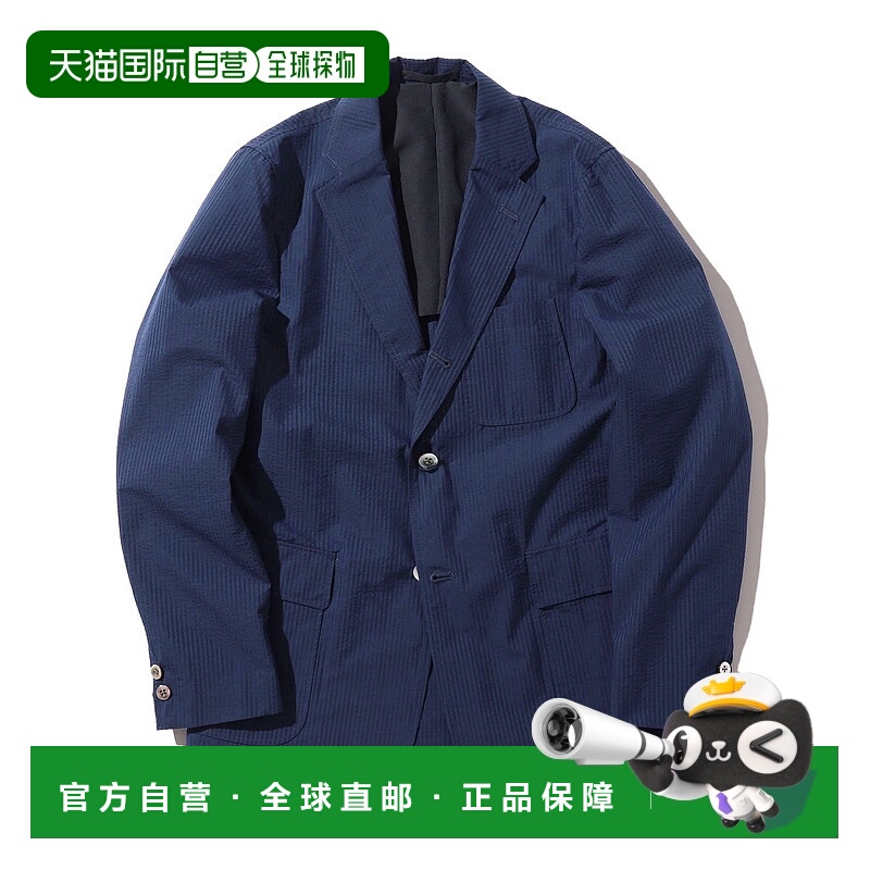 日本直邮beams 条纹单排扣多口袋长袖西装外套 男款